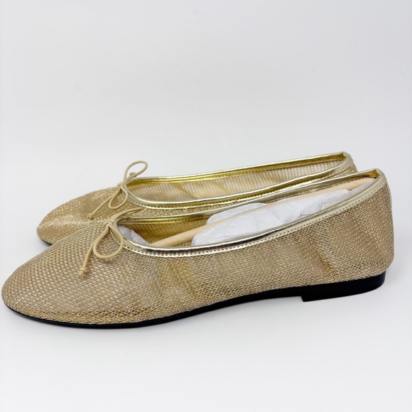 Mango Gold Mesh Ballet Flats 7.5 - Picture 3 of 7